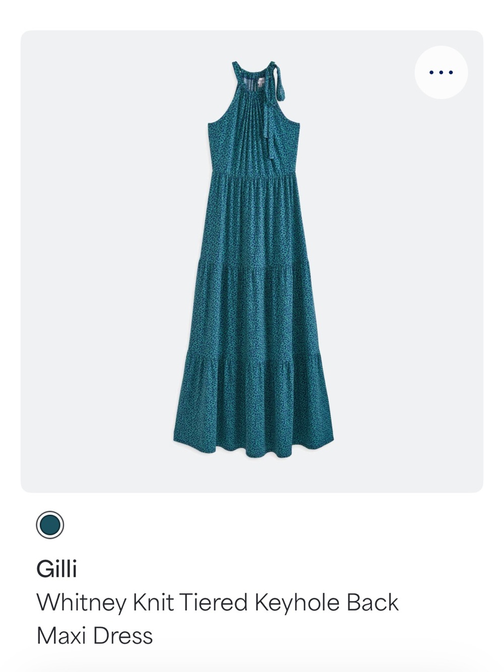 LIKE NEW! Gilli Teal Tie-Neck Tiered Maxi Dress